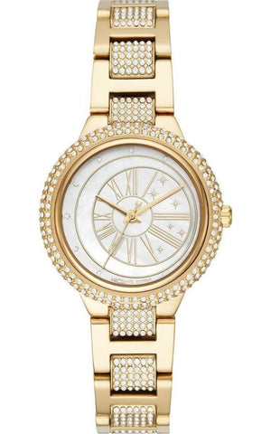 Michael Kors Taryn Mother of Pearl Dial Gold Steel Strap Watch For Women - MK6567