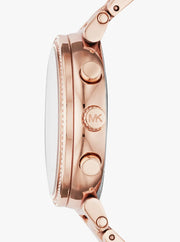 Michael Kors Sofie Chronograph Mother of Pearl White Dial Rose Gold Steel Strap Watch For Women - MK6576