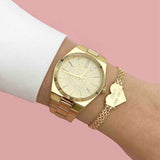 Michael Kors Channing Quartz Gold Dial Gold Steel Strap Watch For Women - MK6623