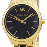 Michael Kors Runway Mercer Quartz Black Dial Two Tone Steel Strap Watch For Women - MK6672