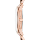 Michael Kors Runway Mercer Mother of Pearl White Dial Two Tone Steel Strap Watch For Women - MK6674