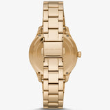 Michael Kors Runway Quartz Black Dial Gold Steel Strap Watch For Women - MK6682