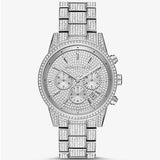 Michael Kors Ritz Chronograph Crystals Silver Dial Silver Steel Strap Watch for Women - MK6746