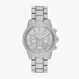 Michael Kors Ritz Chronograph Crystals Silver Dial Silver Steel Strap Watch for Women - MK6746