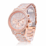 Michael Kors Ritz Three-Hand Glitz Rose Gold Dial Rose Gold Steel Strap Watch for Women - MK6748