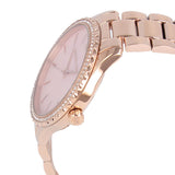 Michael Kors Layton Three Hand Pink Dial Rose Gold Steel Strap Watch For Women - MK6848