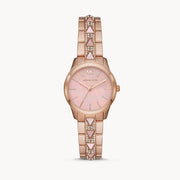 Michael Kors Runway Mother of Pearl Dial Rose Gold Steel Strap Watch For Women - MK6856