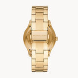 Michael Kors Slim Runway Gold Dial Gold Steel Strap Watch For Women - MK3456