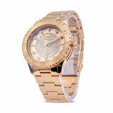 Michael Kors Runway Three-Hand Gold Dial Gold Steel Strap Watch For Women - MK6911