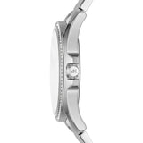 Michael Kors Kacie Three Hand Pink Dial Silver Steel Strap Watch for Women - MK6929