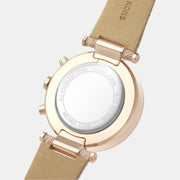 Michael Kors Parker Chronograph White Dial Pink Leather Strap Watch For Women - MK6935