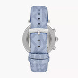 Michael Kors Parker Silver Dial Blue Leather Strap Watch For Women - MK6936