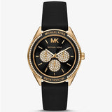 Michael Kors Quartz Black Dial Black Silicone Strap Watch For Women - MK6944