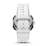 Michael Kors Sidney Multifunction Black Dial White Silicone Strap Watch For Women - MK6947