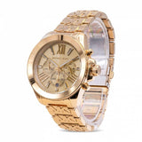 Michael Kors Wren Chronograph Gold Dial Gold Steel Strap Watch for Women - MK6952