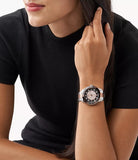 Michael Kors Runway Quartz Black Dial Two Tone Steel Strap Watch For Women - MK6960