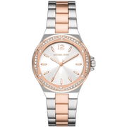 Michael Kors Lennox Three Hand Quartz Silver Dial Two Tone Steel Strap Watch For Women - MK6989