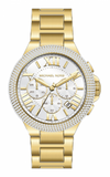 Michael Kors Camille Chronograph White Dial Gold Steel Strap Watch For Women - MK6994