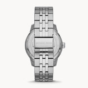 Michael Kors Cunningham Multifunction Blue Dial Silver Steel Strap Watch For Men - MK7153