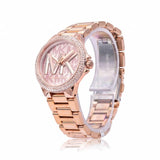 Michael Kors Camille Three Hand Rose Gold Dial Rose Gold Steel Strap Watch For Women - MK7197