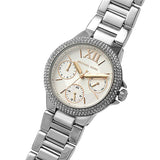 Michael Kors Camille Chronograph White Dial Silver Steel Strap Watch For Women - MK7198