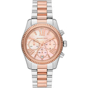 Michael Kors Lexington Chronograph Rose Gold Dial Two Tone Steel Strap Watch For Women - MK7219