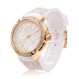 Michael Kors Sydney Quartz White Dial White Leather Strap Watch For Women - MK7221