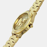 Michael Kors Lennox Three Hand Gold Dial Gold Steel Strap Watch For Women - MK7229