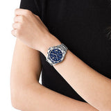 Michael Kors Everest Chronograph Blue Dial Silver Steel Strap Watch For Women - MK7237