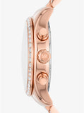 Michael Kors Lexington Chronograph Rose Gold Dial Rose Gold Steel Strap Watch for Women - MK7242