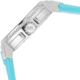 Michael Kors Sidney Multifunction Analog White Dial Turquoise Silicone Strap Watch For Women - MK7246