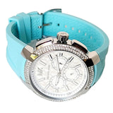 Michael Kors Sidney Multifunction Analog White Dial Turquoise Silicone Strap Watch For Women - MK7246