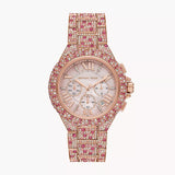 Michael Kors Camille Chronograph Mother of Pearl Dial Rose Gold Steel Strap Watch for Women - MK7272