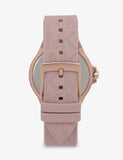 Michael Kors Mini Lennox Three-Hand Rose Gold Dial Pink Silicone Strap Watch For Women - MK7282