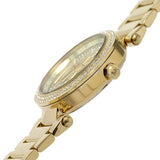 Michael Kors Parker Analog Crystals Gold Dial Gold Steel Strap Watch For Women - MK7283