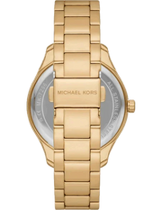 Michael Kors Layton Chronograph Brown Dial Gold Steel Strap Watch For Women - MK7296