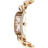 Michael Kors Emery Three Hand Silver Dial Gold Steel Strap Watch For Women - Mk7300