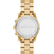 Michael Kors Runway Chronograph Gold Dial Gold Steel Strap Watch For Women - MK7323