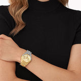 Michael Kors Runway Chronograph Gold Dial Two Tone Steel Strap Watch For Women - MK7329