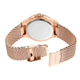 Michael Kors Lennox Three Hand Rose Gold Dial Rose Gold Mesh Strap Watch For Women - MK7336