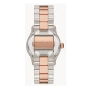 Michael Kors Runway Analog Crystals Rose Gold Dial Two Tone Steel Strap Watch for Women - MK7355