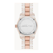 Michael Kors Runway Analog Crystals Rose Gold Dial Two Tone Steel Strap Watch for Women - MK7355