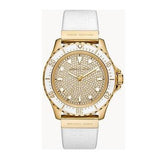 Michael Kors Everest Analog Gold Dial White Silicone Strap Watch For Women - MK7357