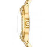 Michael Kors Lenox Three Hand Silver Dial Gold Steel Strap Watch For Women - MK7361