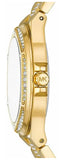 Michael Kors Lenox Three Hand Silver Dial Gold Steel Strap Watch For Women - MK7361