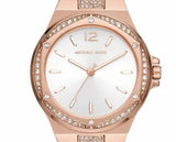 Michael Kors Lennox Three-Hand Silver Dial Rose Gold Steel Strap Watch For Women - MK7362