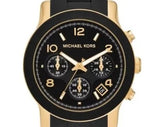 Michael Kors Runway Chronograph Black Dial Black Silicone Strap Watch For Women - MK7385