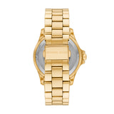 Michael Kors Everest Three Hand Mother of Pearl White Dial Gold Steel Strap Watch For Women - MK7401