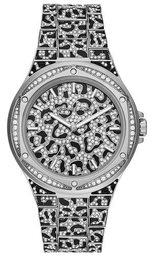 Michael Kors Lennox Analog Crystals Silver Dial Silver Steel Strap Watch For Women - MK7408