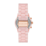 Michael Kors Runway Chronograph White Dial Pink Steel Strap Watch for Women - MK7424